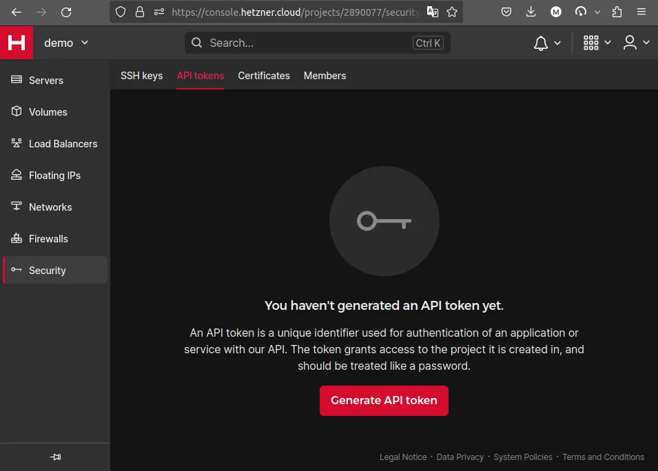 Click to zoom in Get Hetzner Cloud API Token